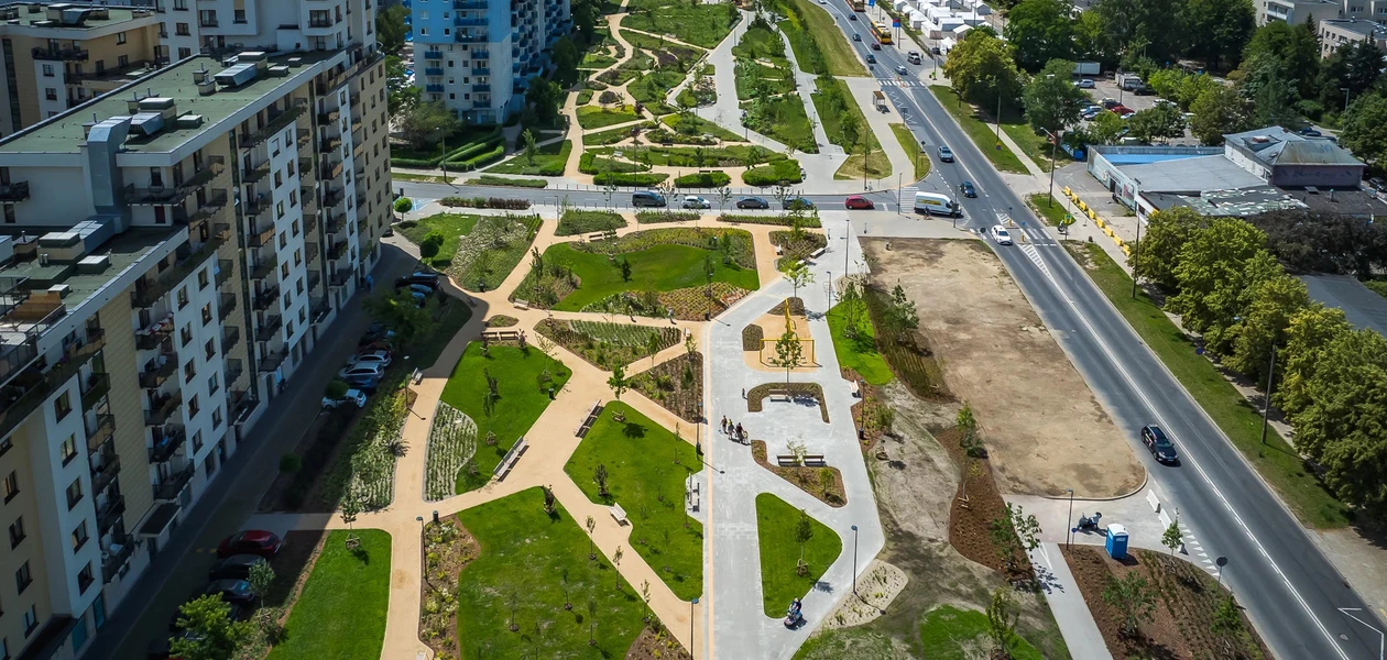 Park Linearny nad tunelem Południowej Obwodnicy Warszawy / fot. Zarząd Zieleni m.st. Warszawy