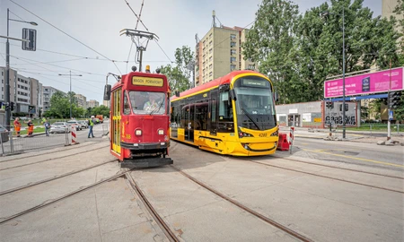 Pierwszy testowy tramwaj dojechał na Stegny. Kiedy otwarcie nowej trasy? fot. Tramwaje Warszawskie 