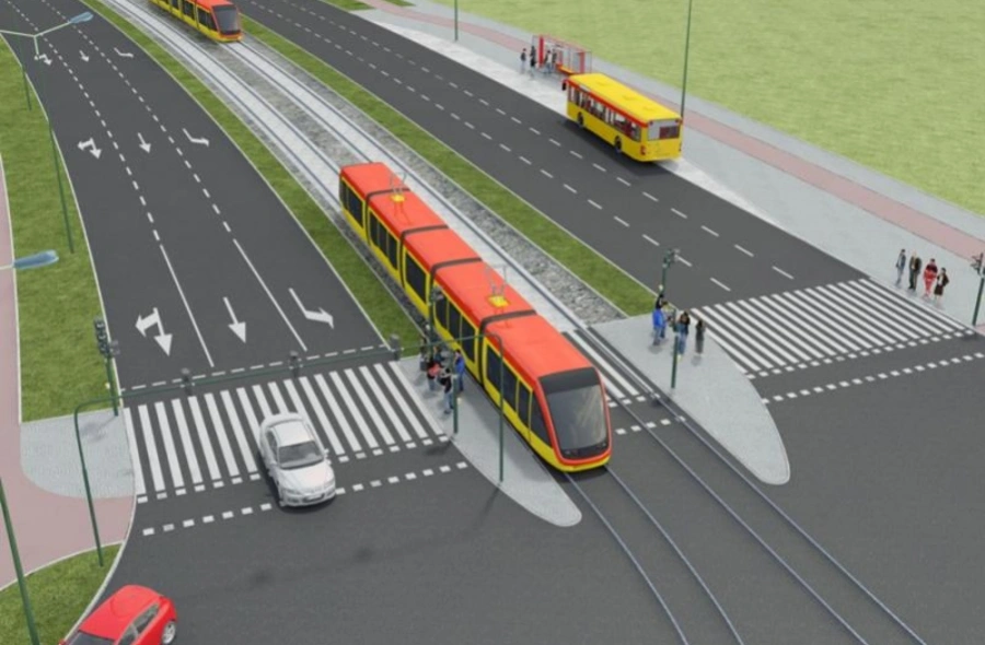 Wizualizacja trasy tramwajowej na Tarchomin, fot. Urząd Miasta Warszawy